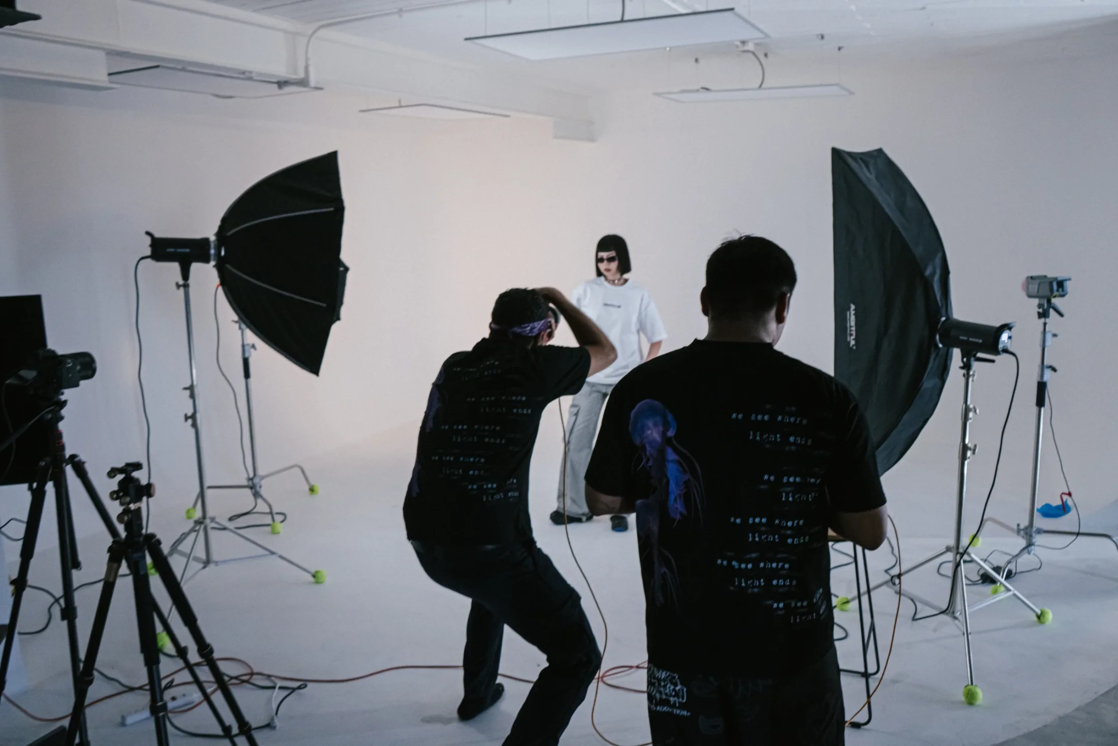 Panorámica del estudio durante sesión